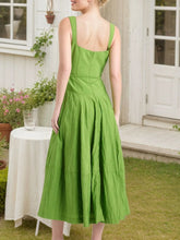 Square Neck Sleeveless Midi Swing Dress OutfitFlow